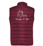 Damesbodywarmer met paardenlijntekening en tekst